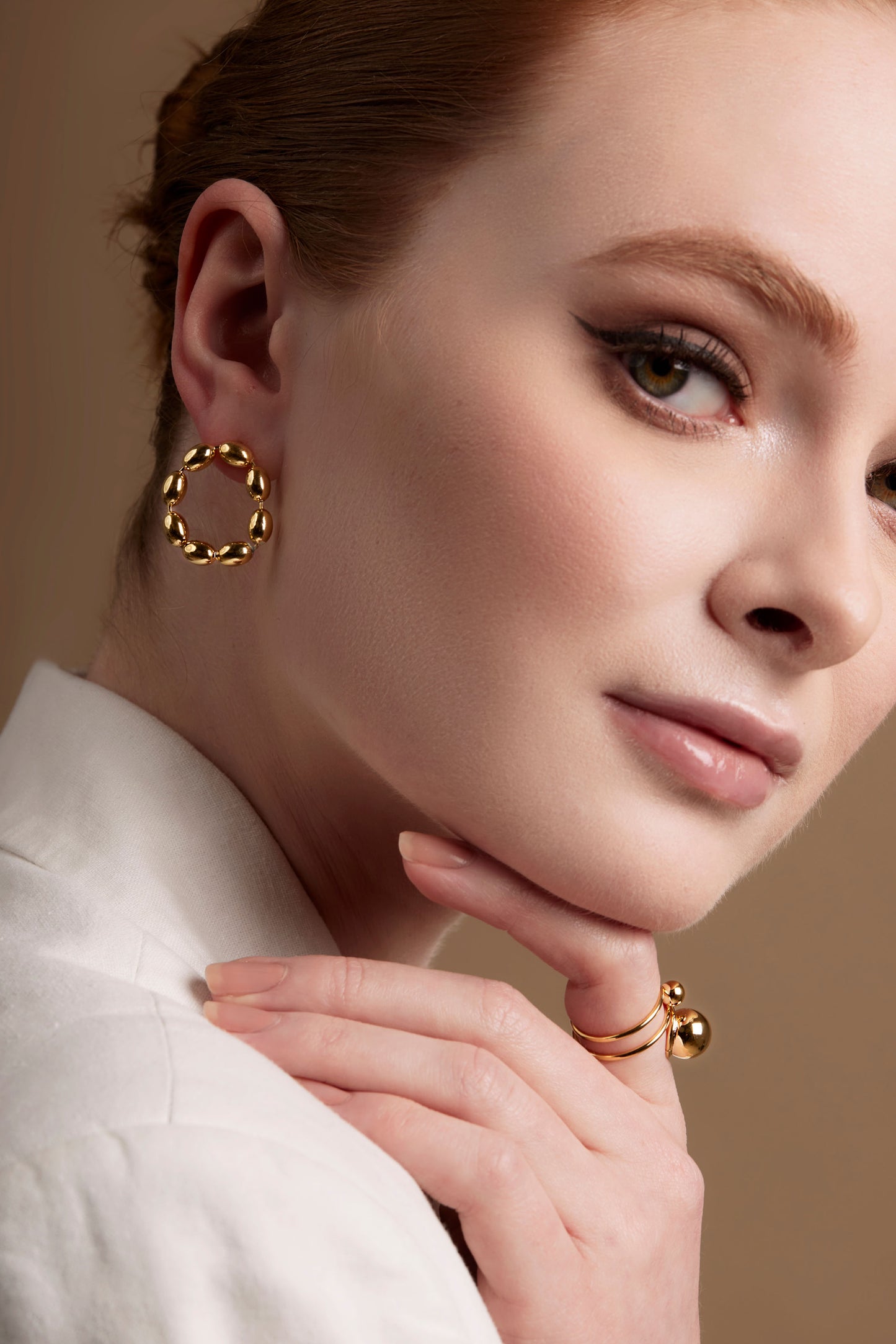 Front-facing Beaded Circle Drop Earring