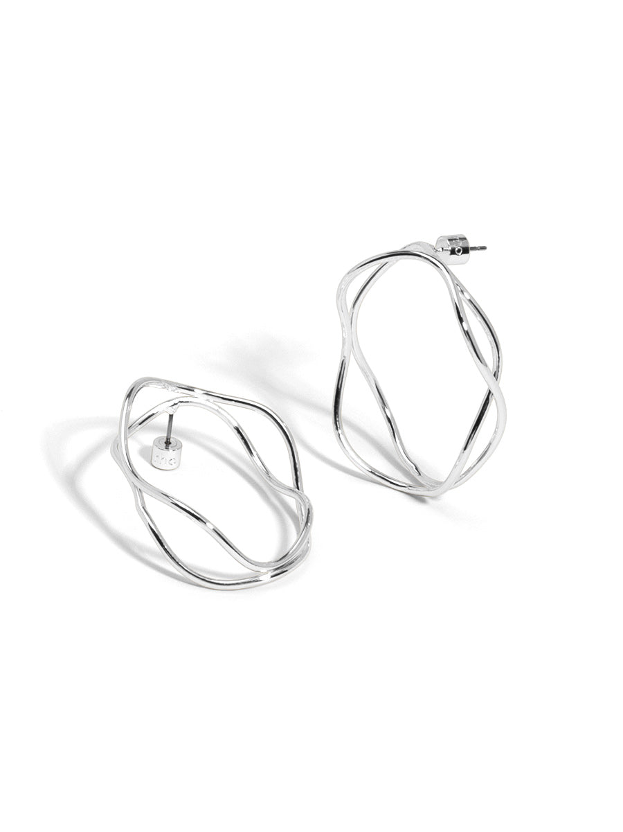 Sculptural Wave Hoop Earrings