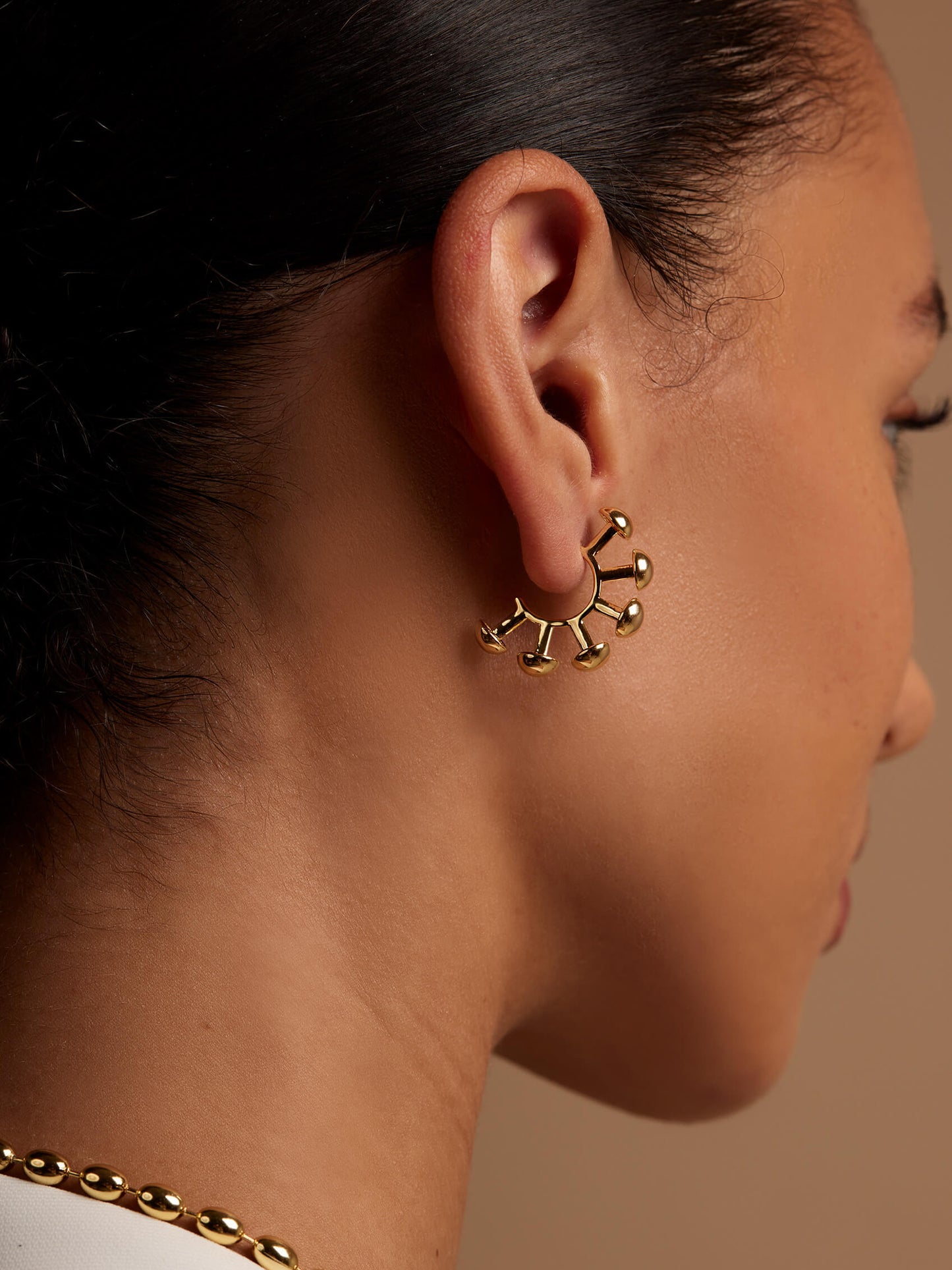 Dotted Lines Half Hoop Earring