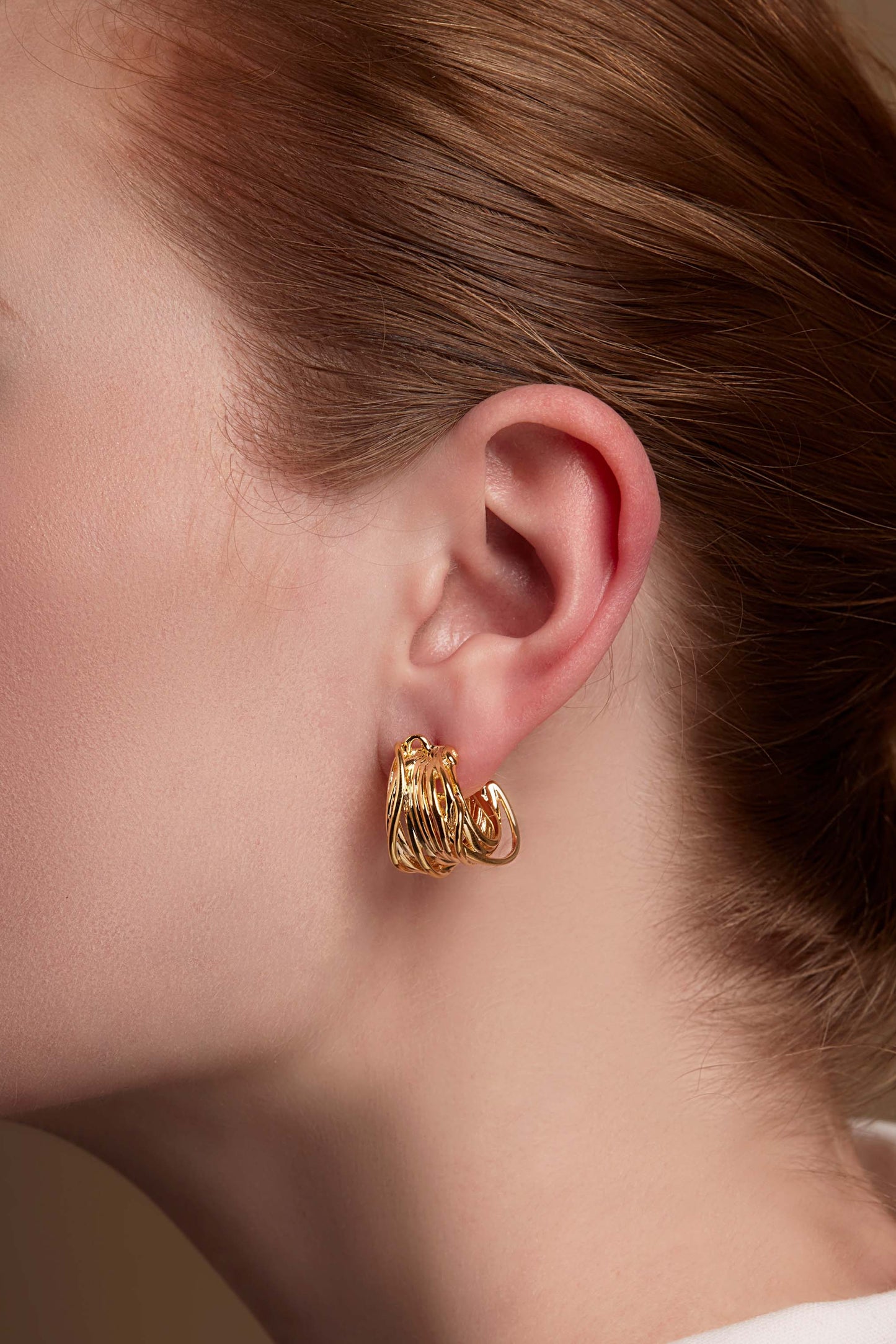 Sculpted Ripple Huggie Earring