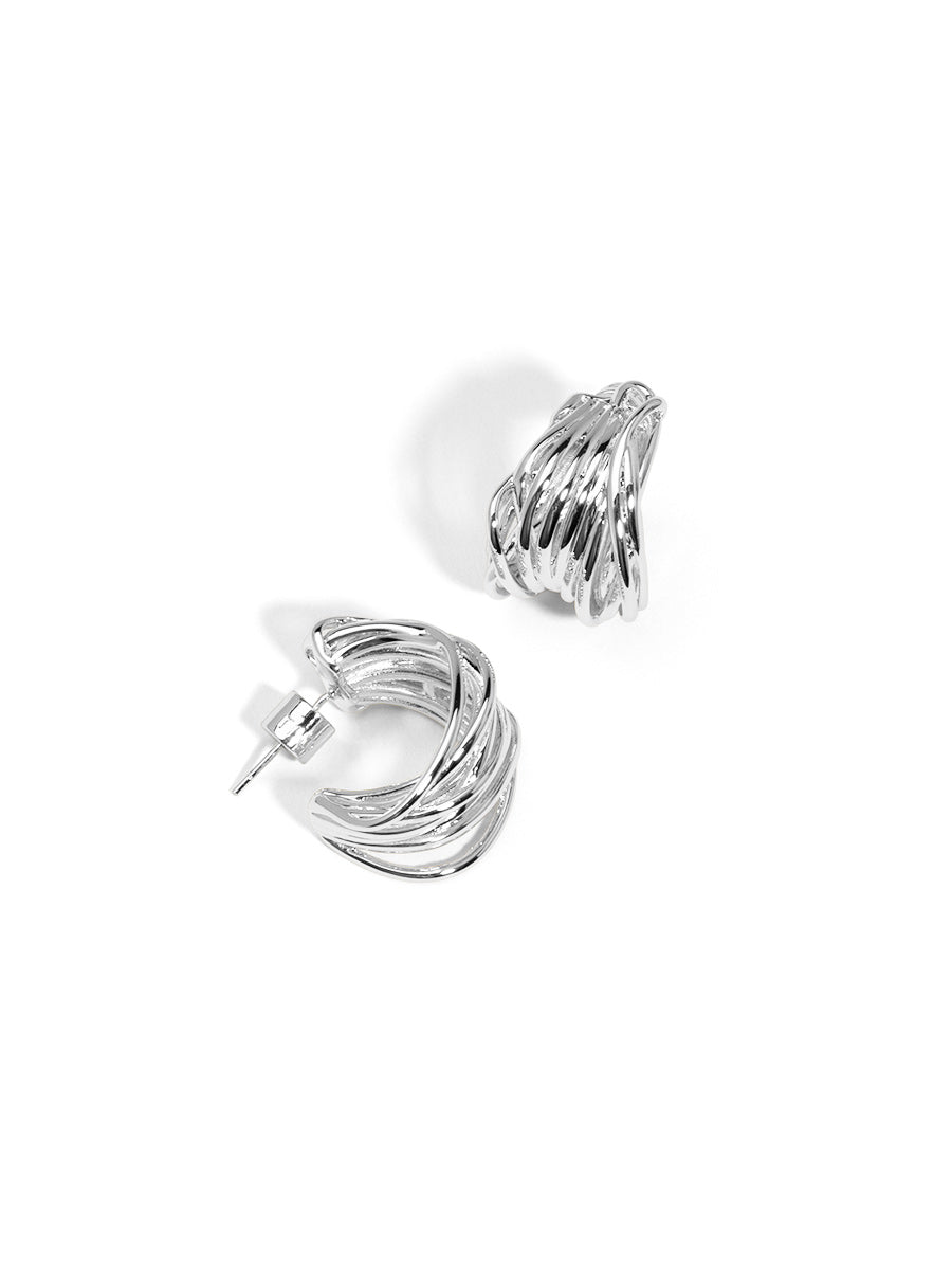 Sculpted Ripple Huggie Earring