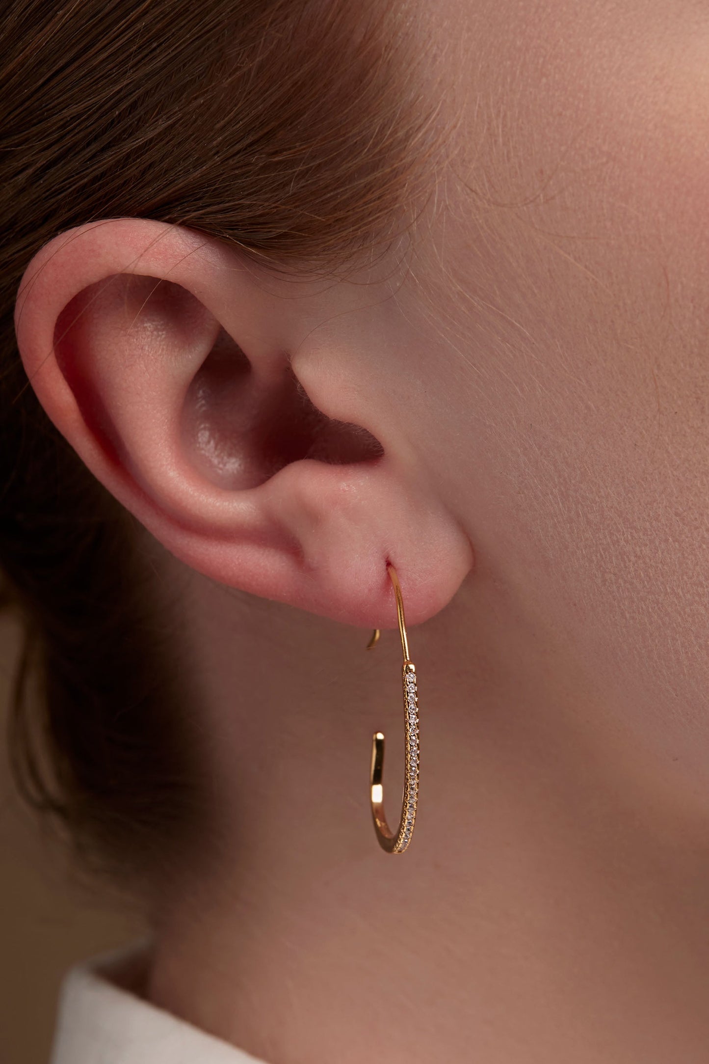 Slim Pave Hoop Earring