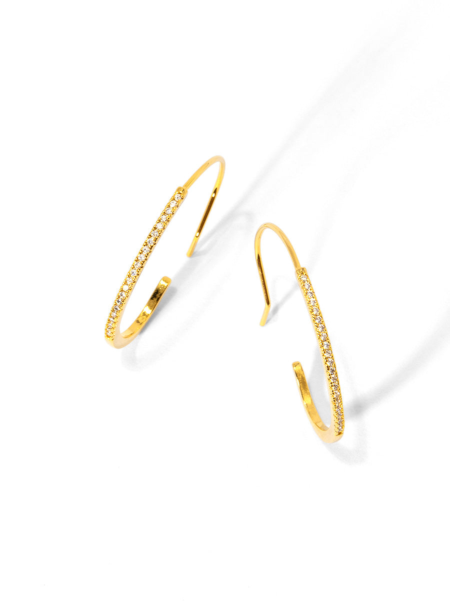 Slim Pave Hoop Earring