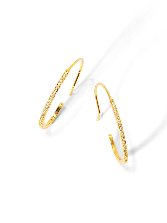 Slim Pave Hoop Earring