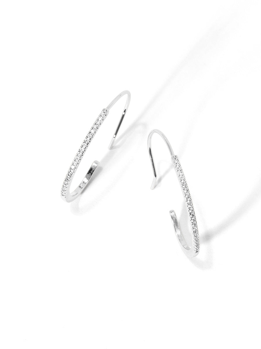 Slim Pave Hoop Earring
