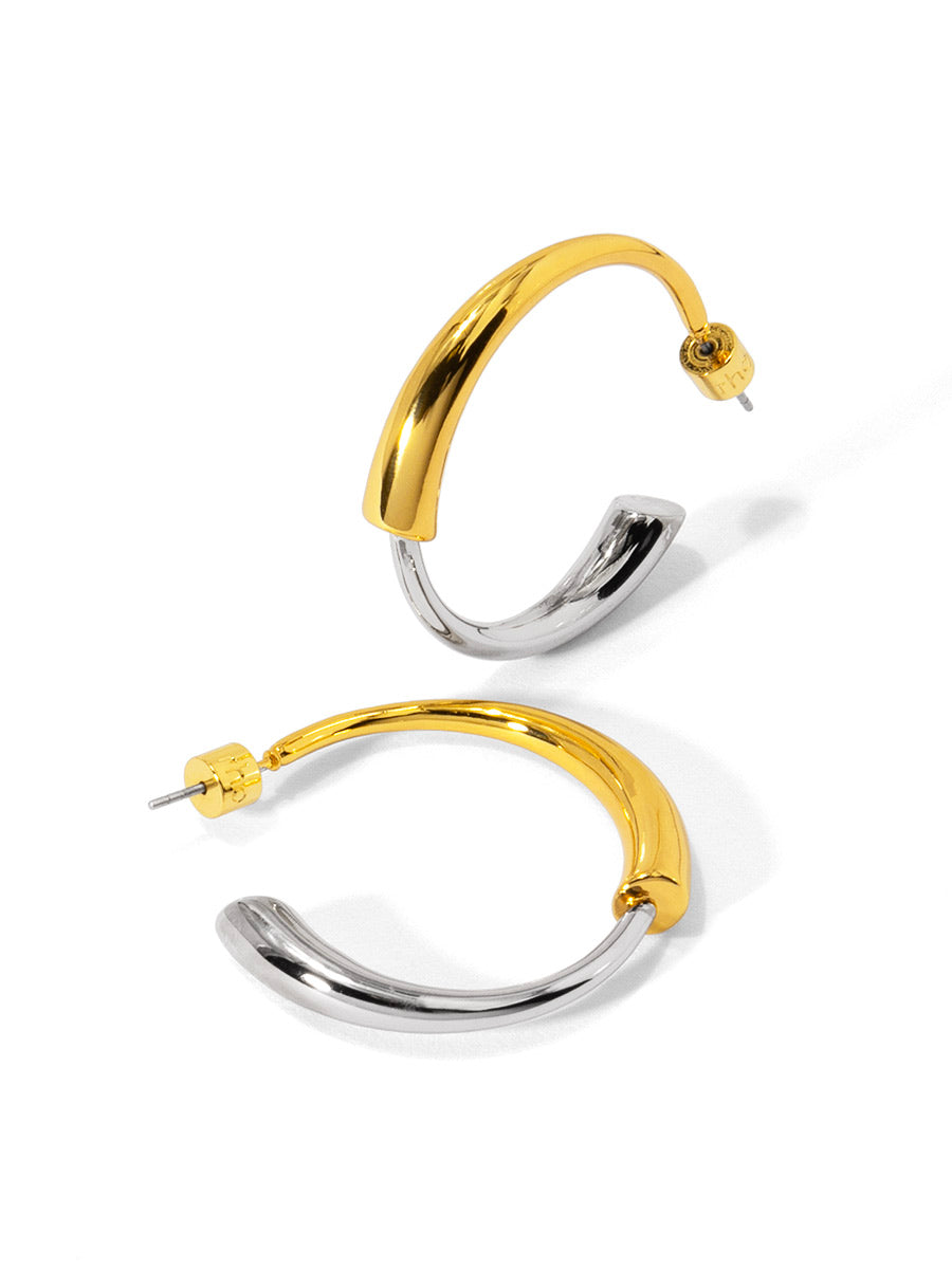 Two Tone Open Hoop Earring