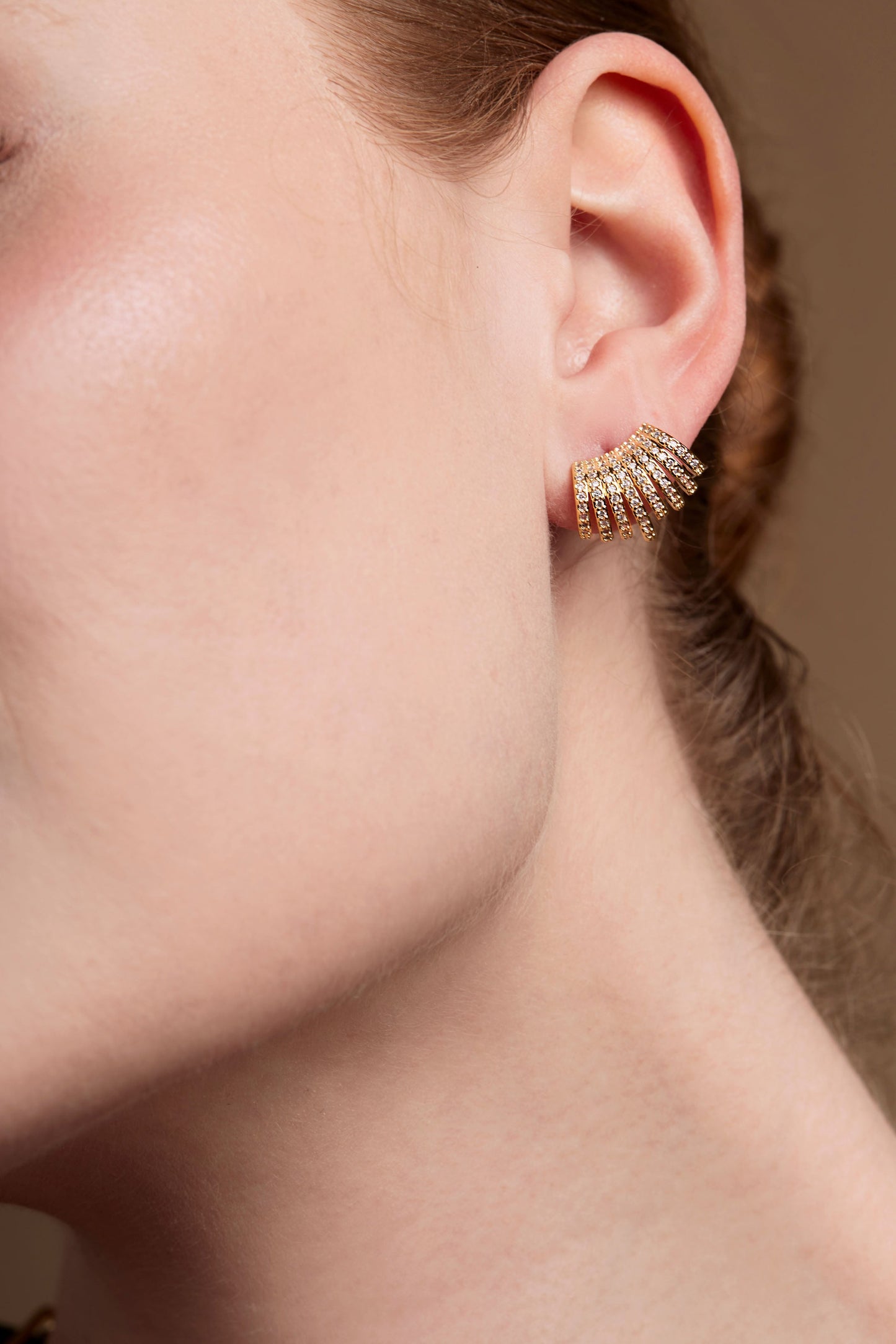 Sunbeam Pave Earring