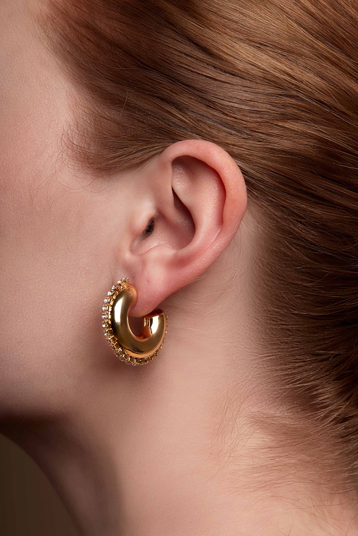 Pave Edge Hoop Earring