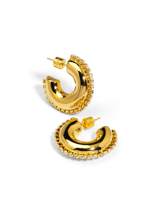Pave Edge Hoop Earring