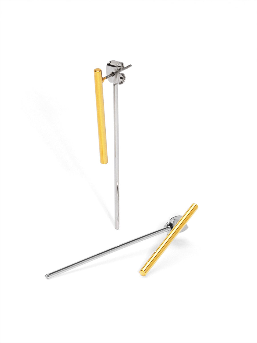Two-Tone Bar Drop Earring