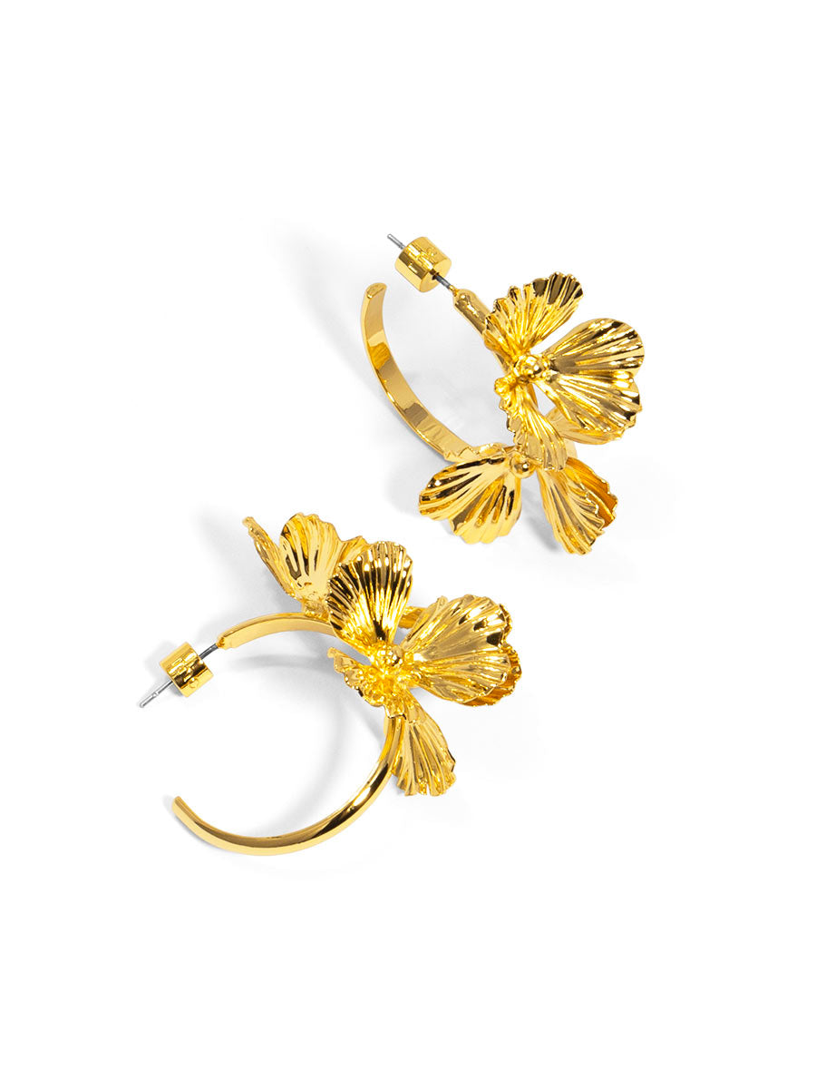 Flower Hoop Earring