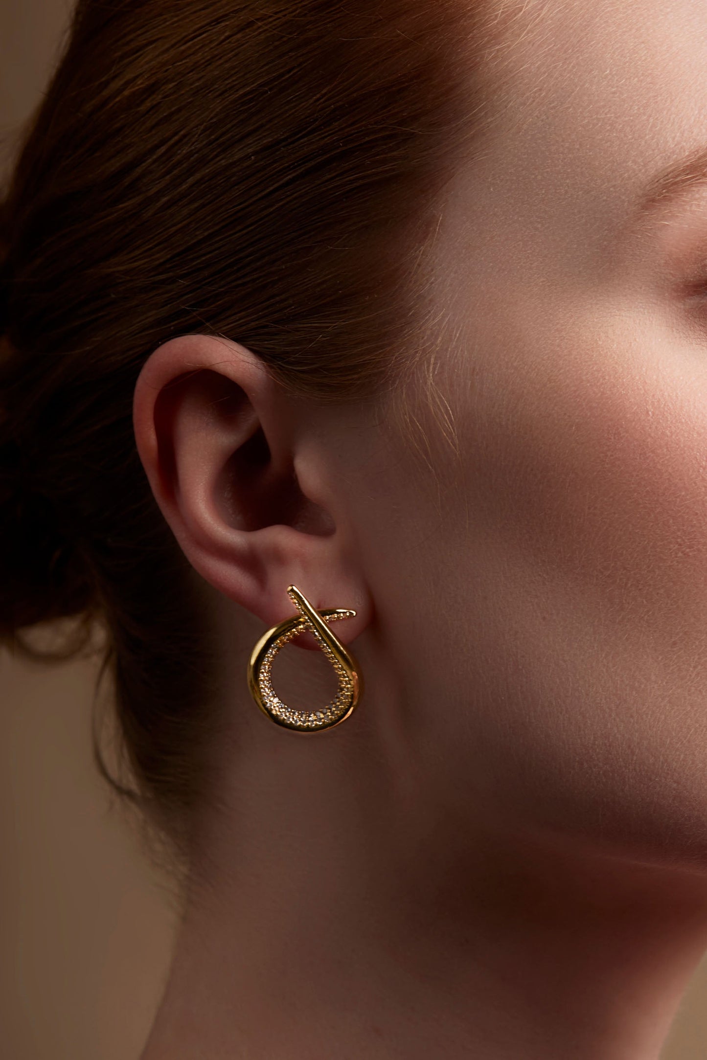 Font-facing Pave Loop Earring