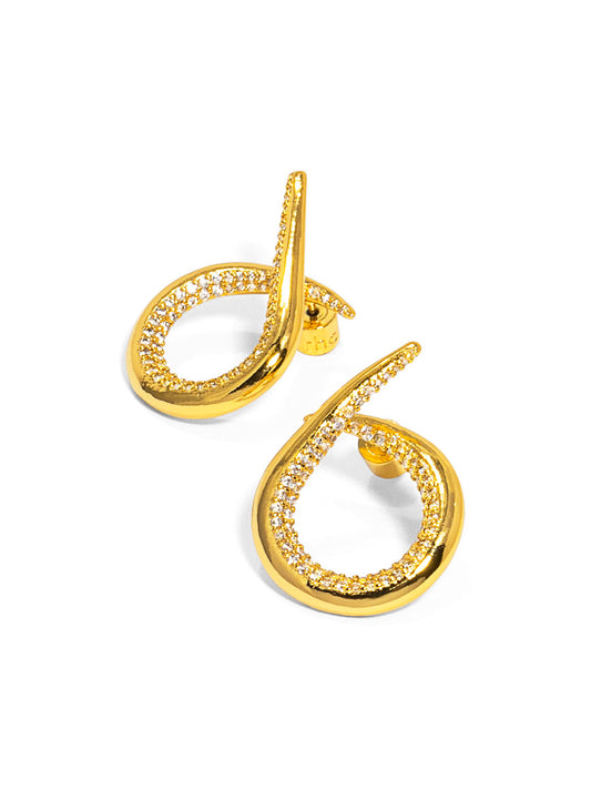 Font-facing Pave Loop Earring