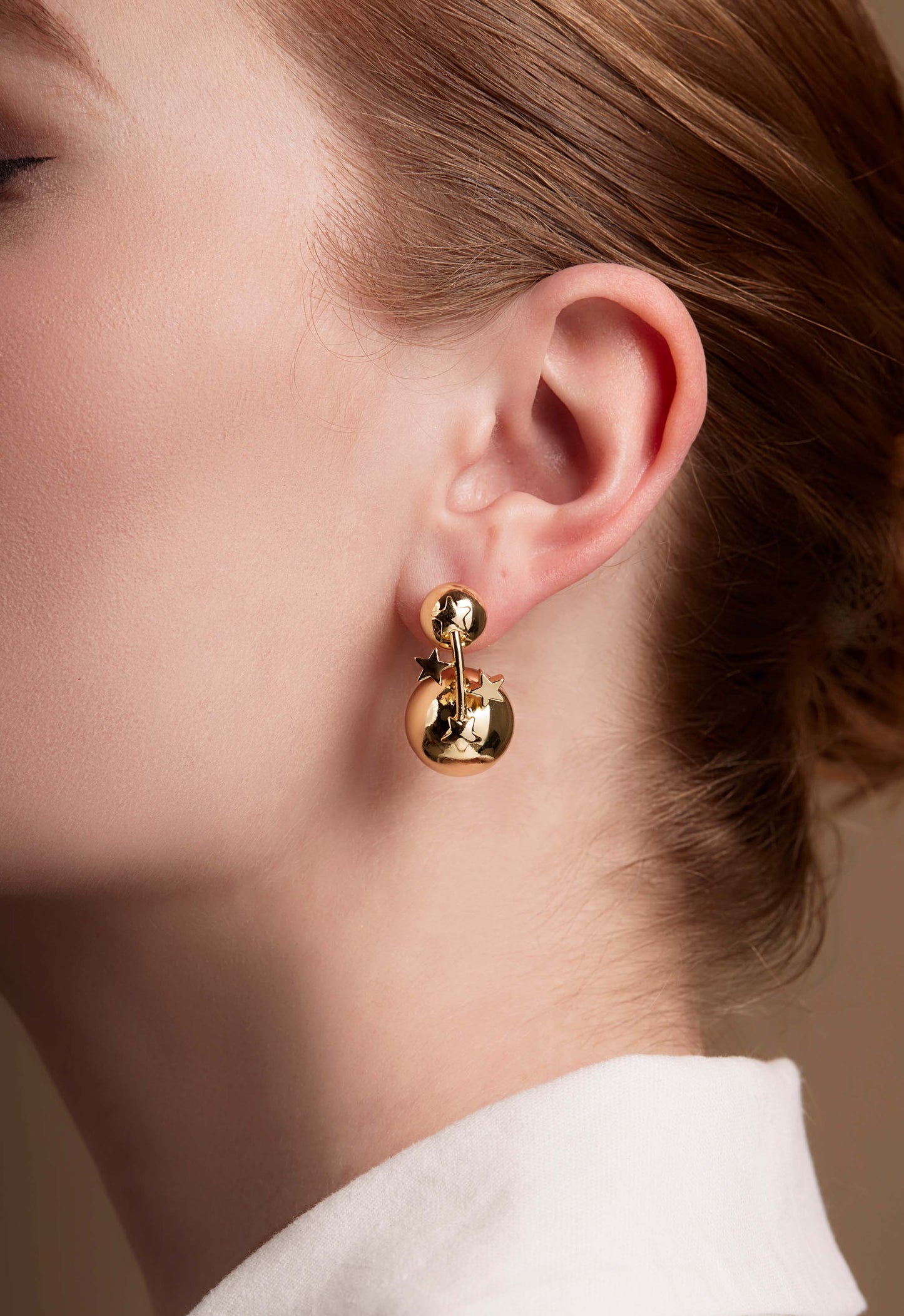 Double Bead with Stars Ear Jacket