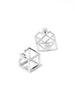 Pave Square Two Dimensional Stud Earring