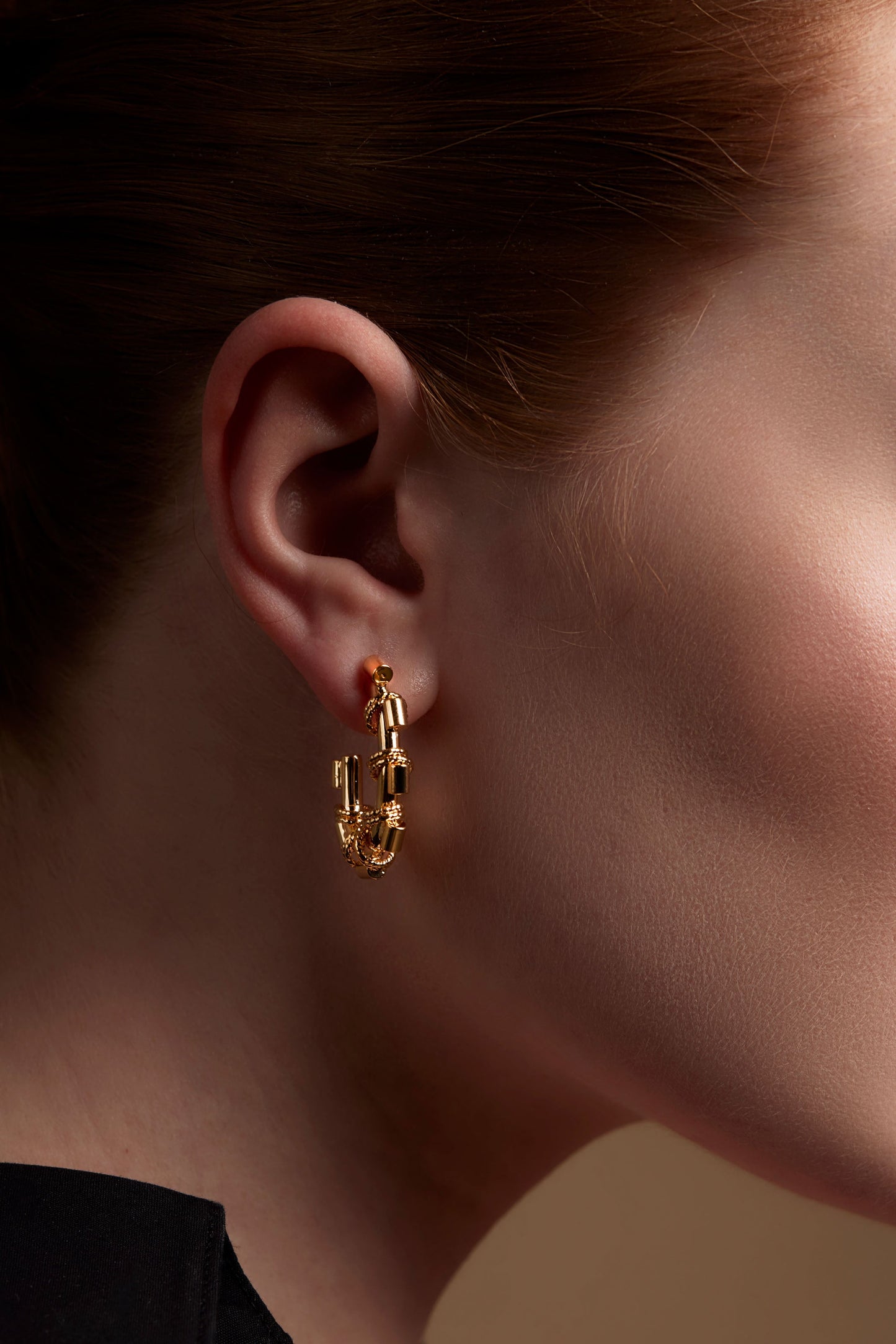 Twisted Knot Barrel Hoop Earring