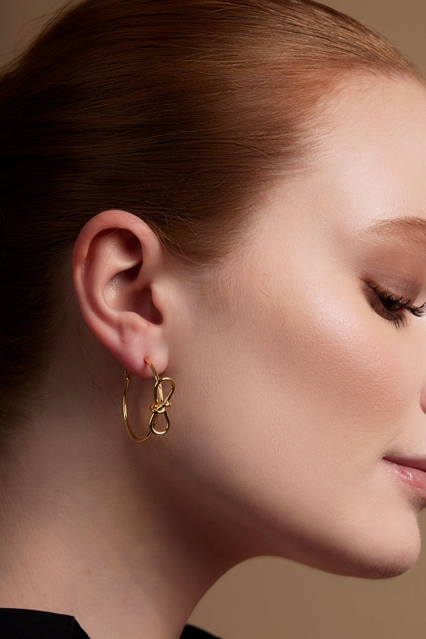 Knotted Bow Hoop Earring