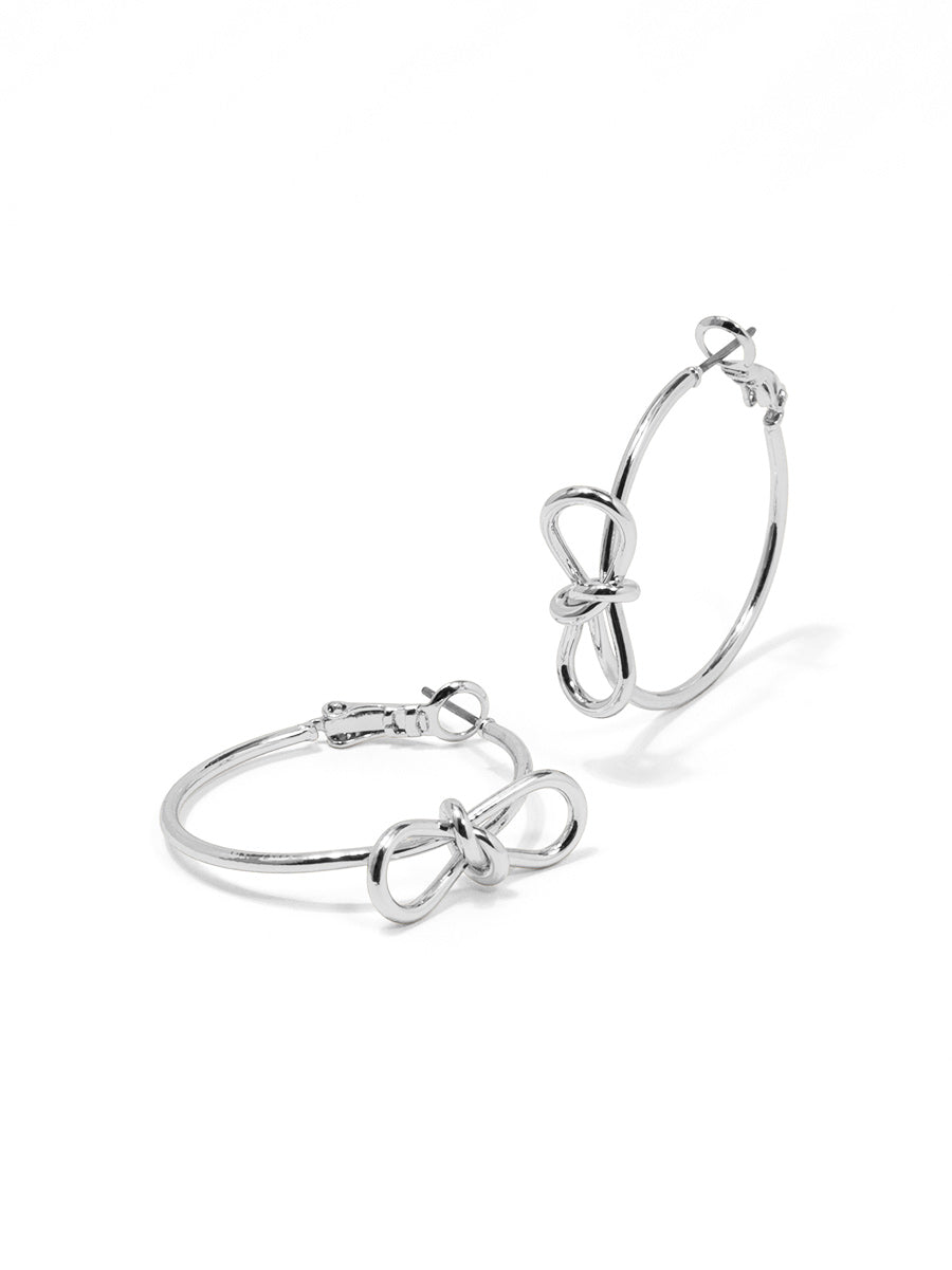 Knotted Bow Hoop Earring