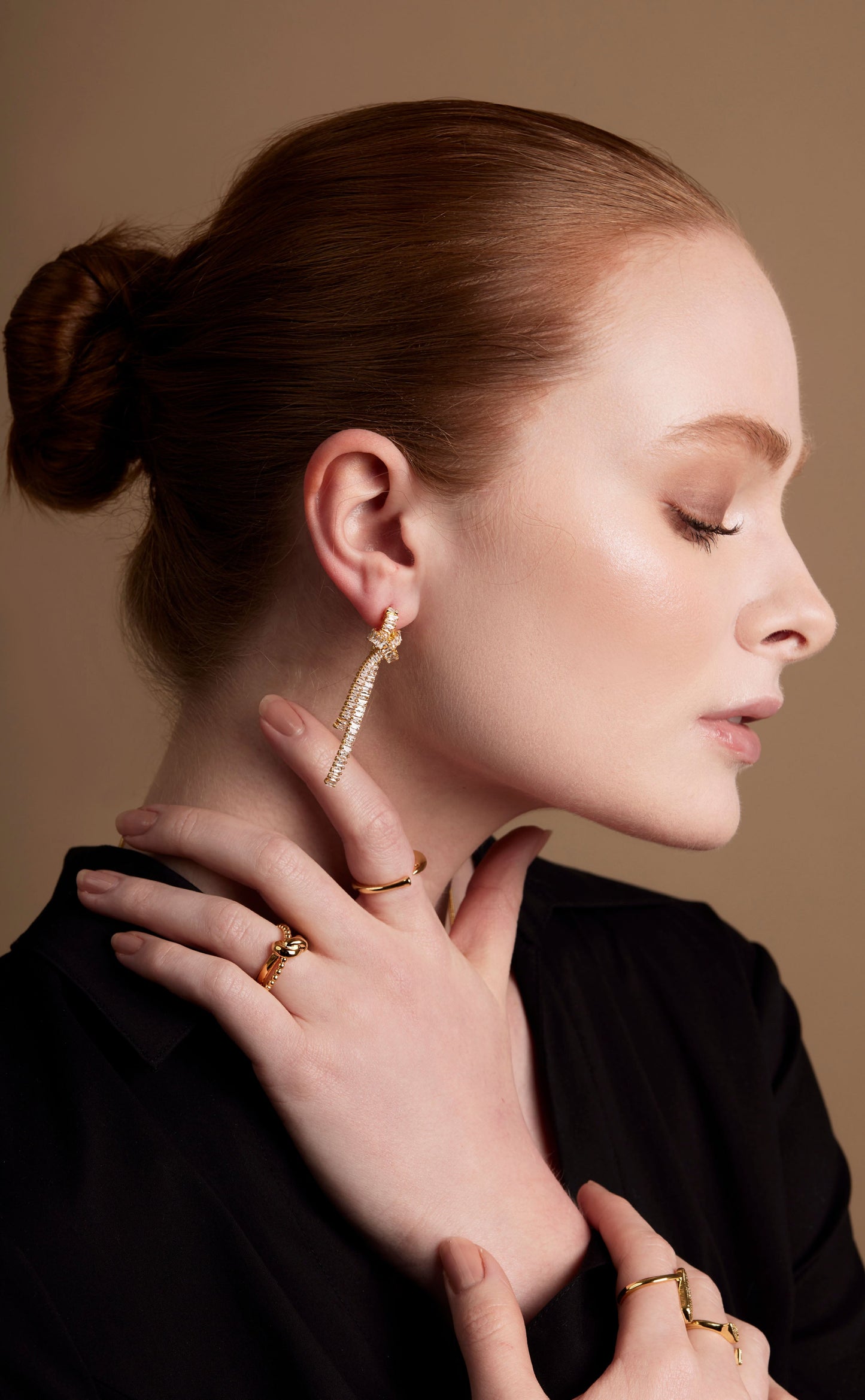 Knotted Crystal Chain Drop Earring