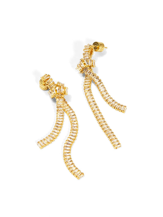 Knotted Crystal Chain Drop Earring