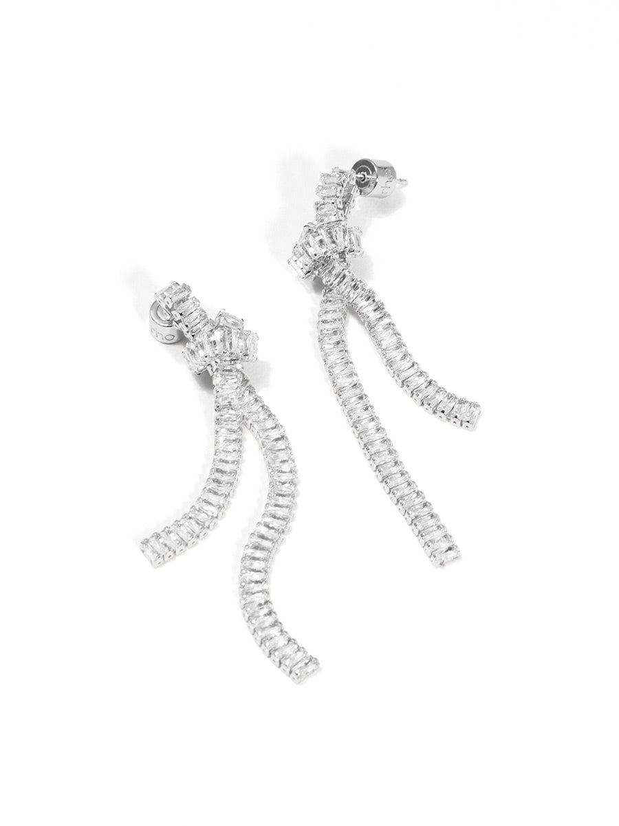 Knotted Crystal Chain Drop Earring