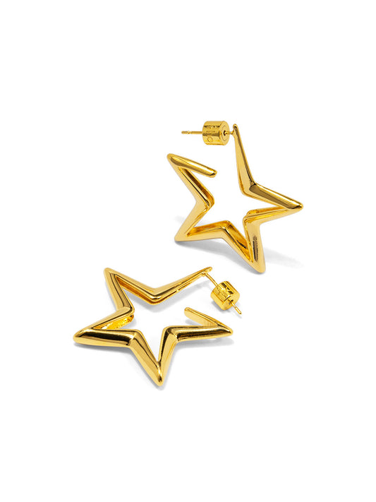 Open Star Hoop Earring