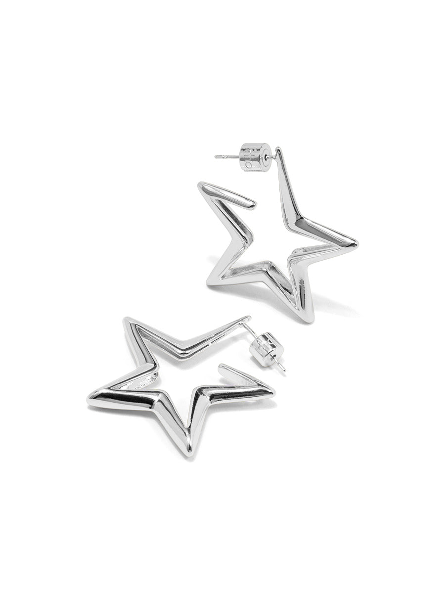 Open Star Hoop Earring