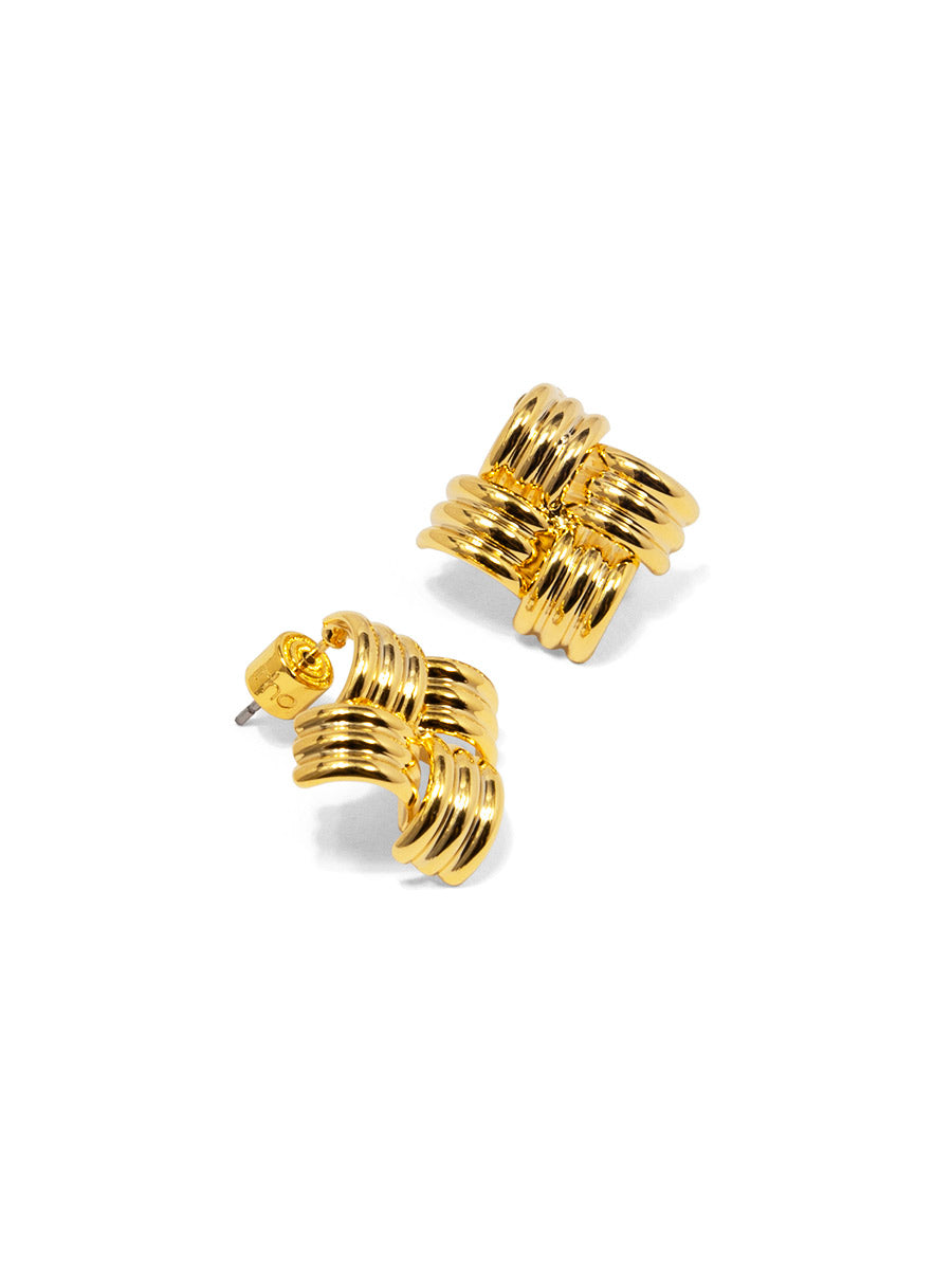 Interwoven Ridged Stud Earring