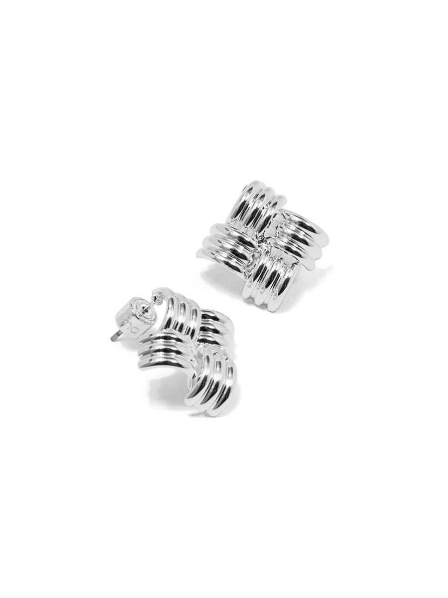 Interwoven Ridged Stud Earring