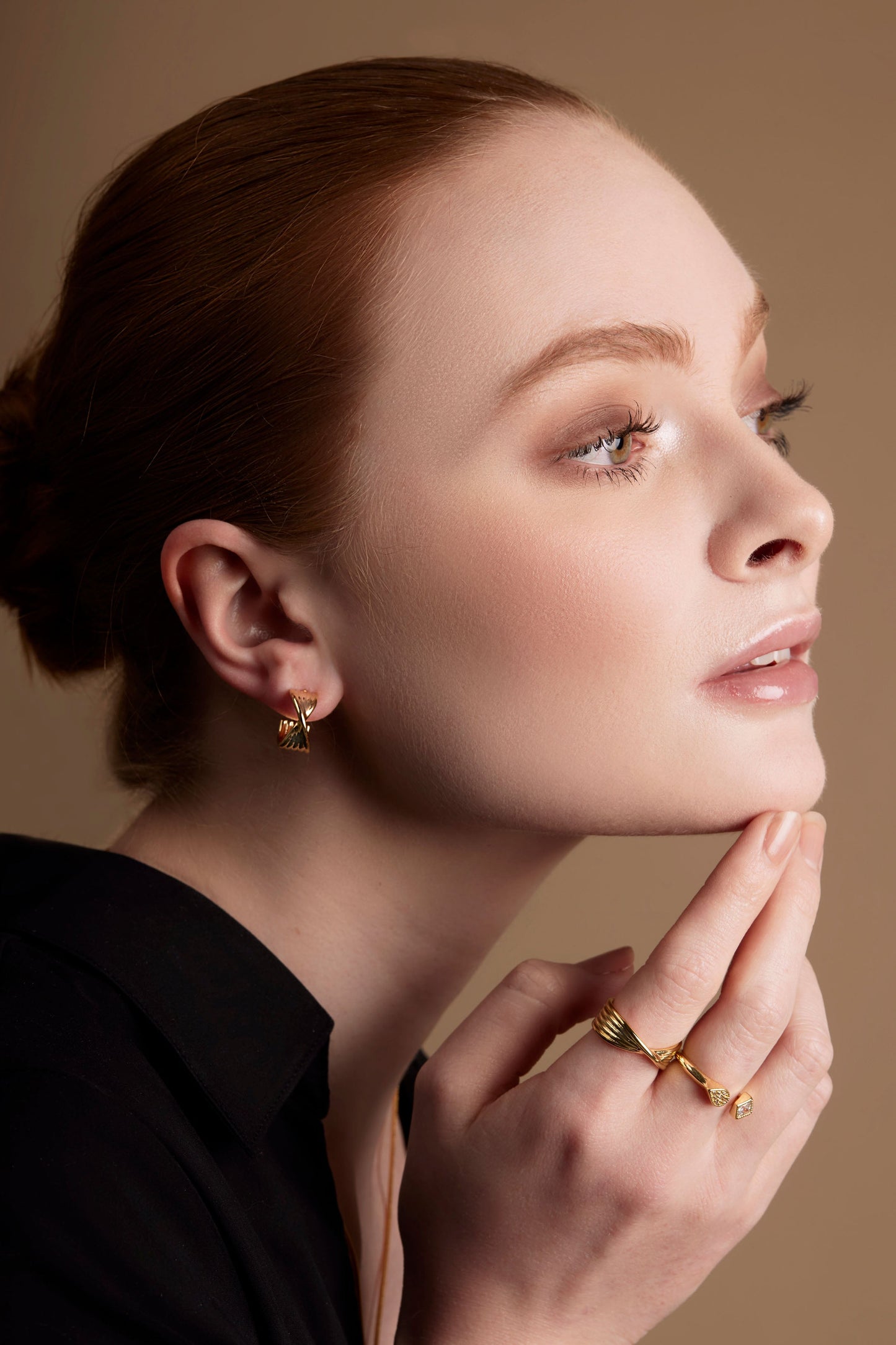 Twisted Ripple Huggie Earring