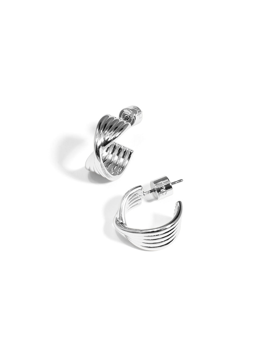 Twisted Ripple Huggie Earring