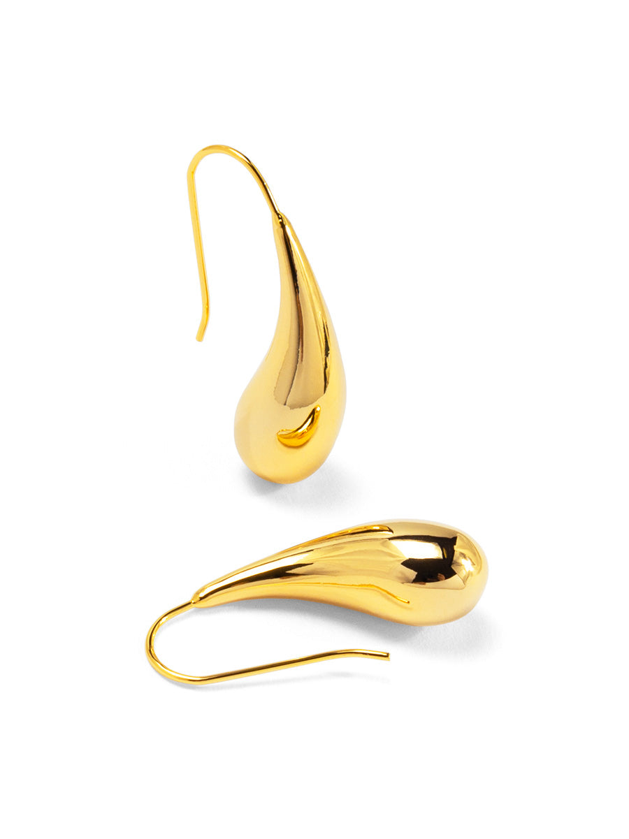 Sculpted Droplet Threader Earring