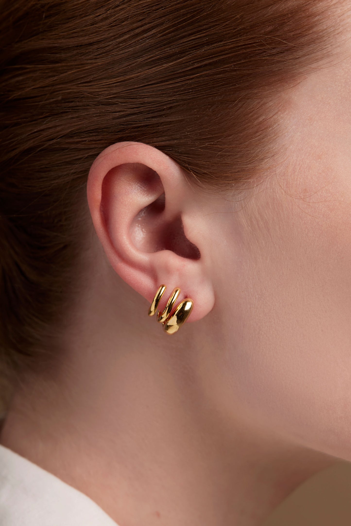 Triple Band Huggie Earring