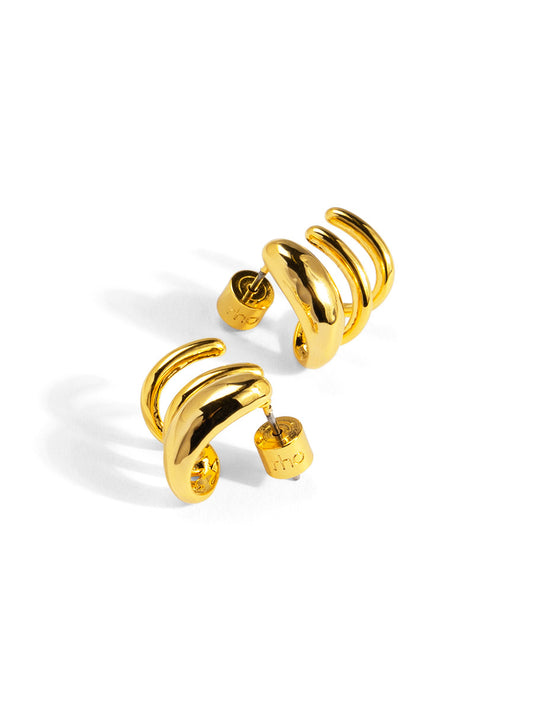 Triple Band Huggie Earring