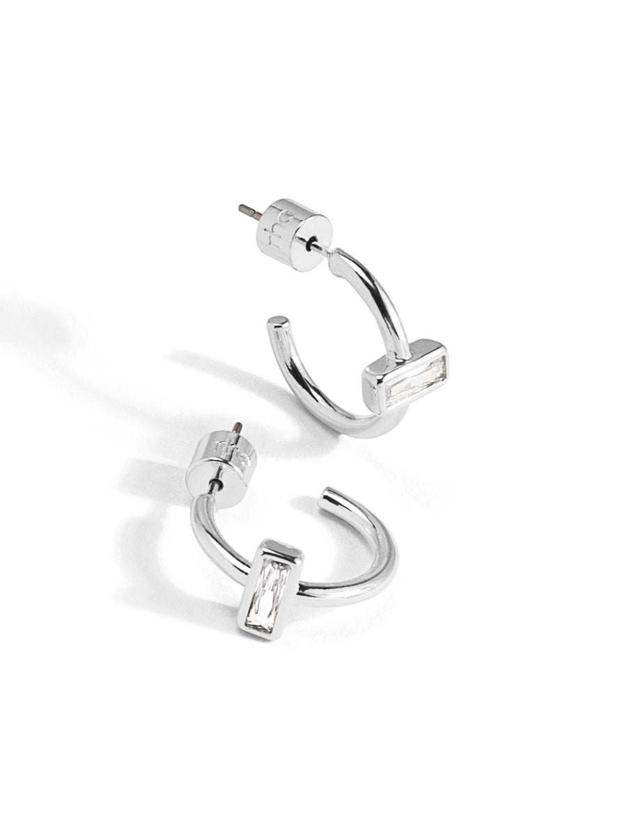 Small One Crystal Hoop Earring