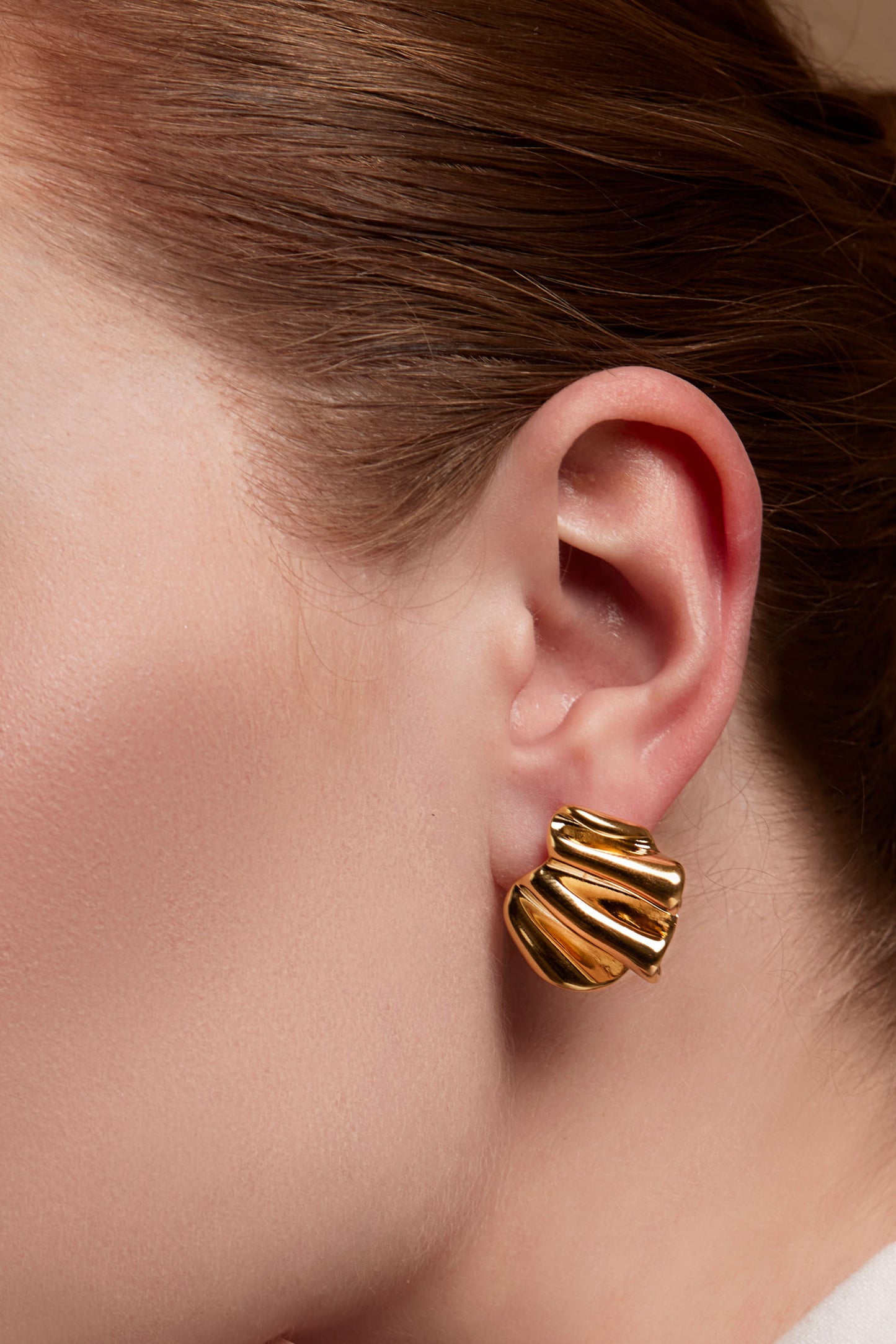 Chunky Ridged Puffy Heart Earring