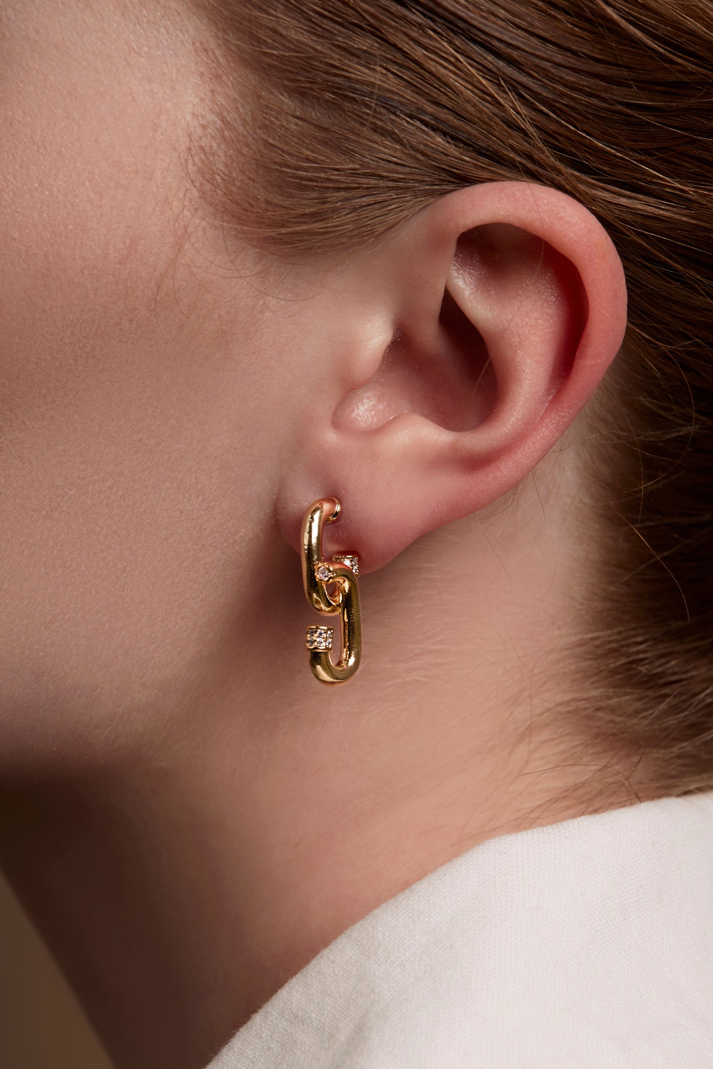 Pave Looped Link Earring