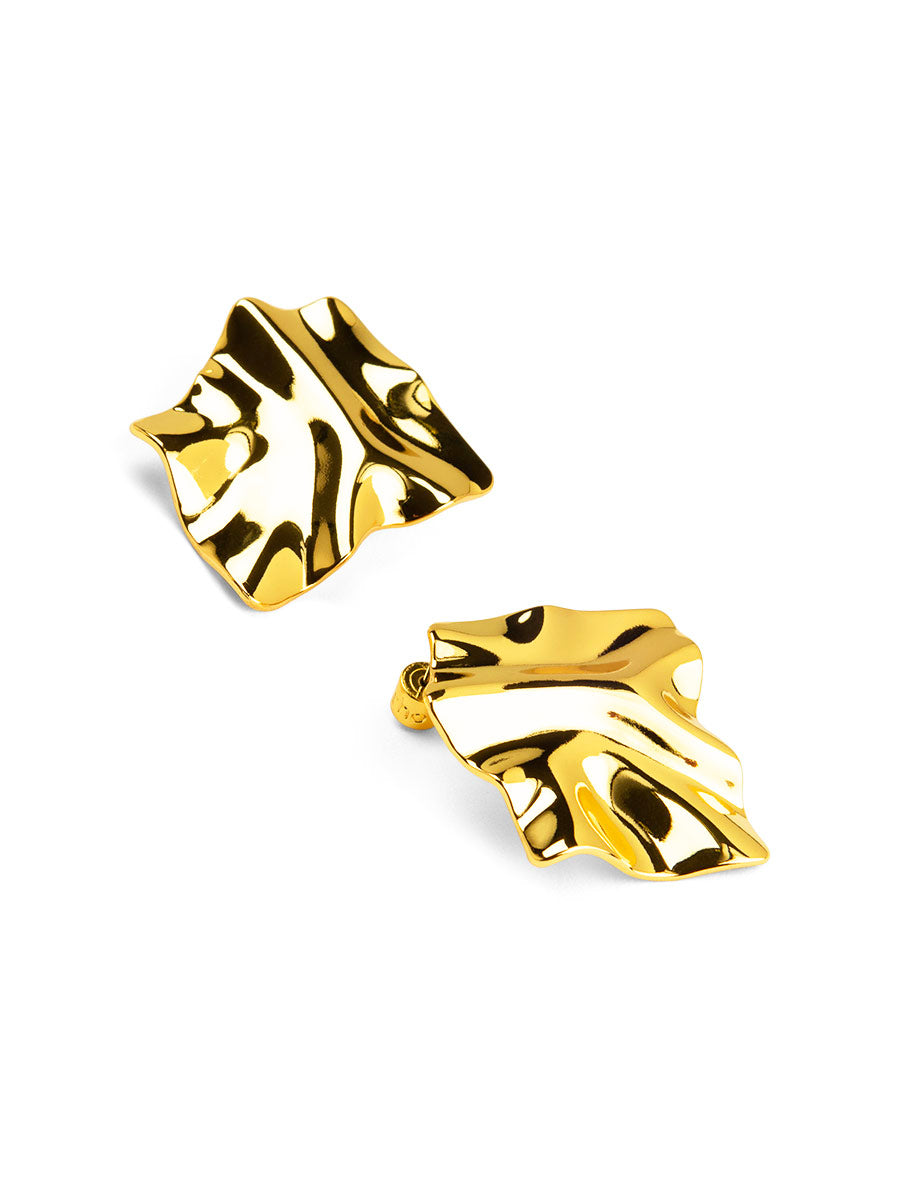 Molten Fold Stud Earring
