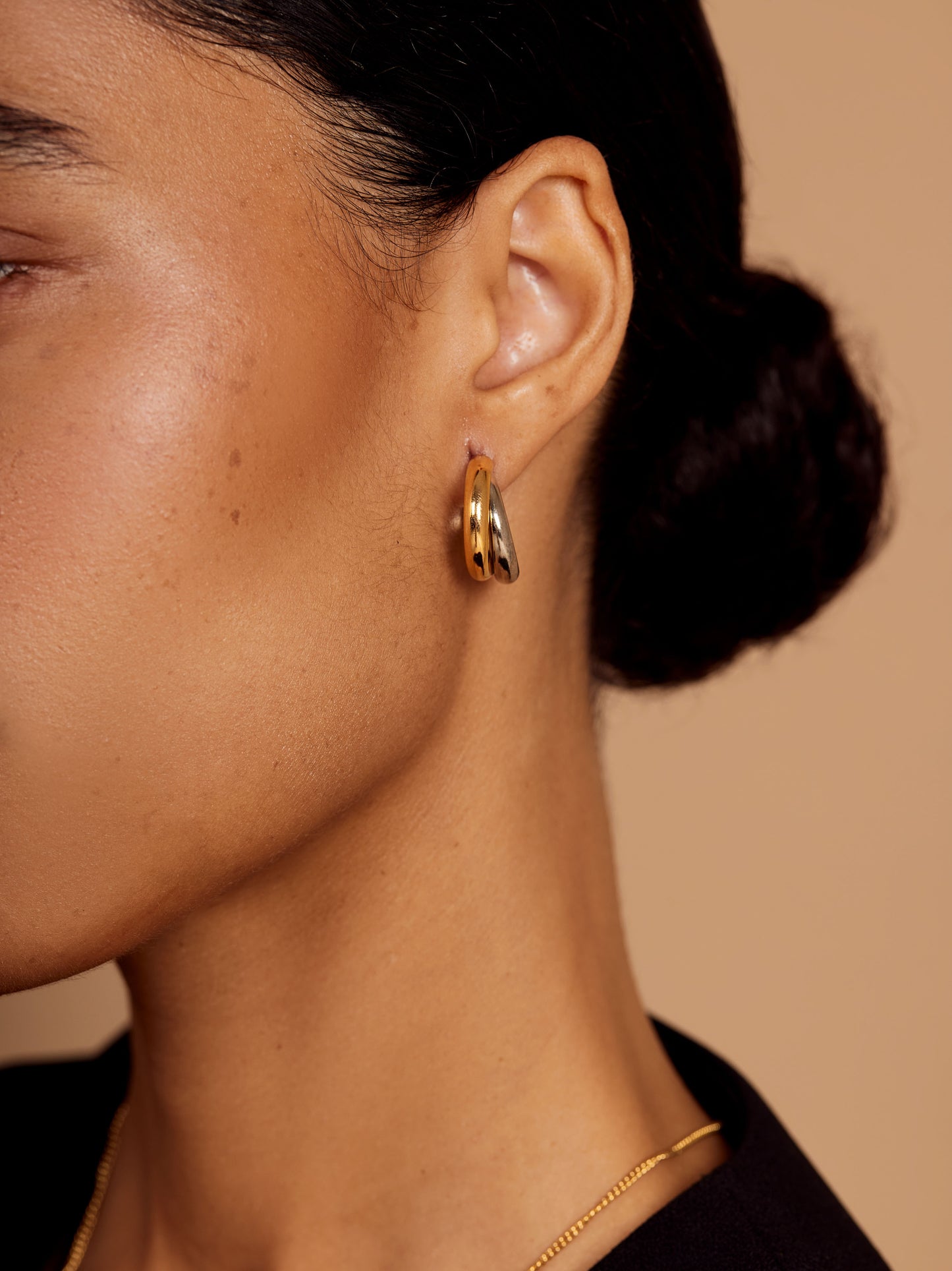 Two Tone Entwined Hoop Earring