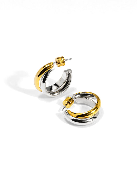 Two Tone Entwined Hoop Earring