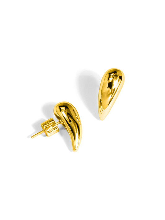 Sculpted Droplet Stud Earring
