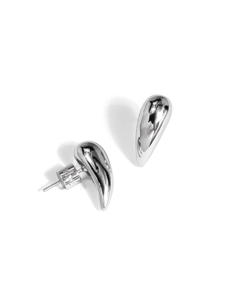 Sculpted Droplet Stud Earring