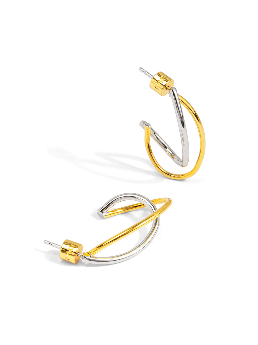 Two-Tone Orbit Hoop Earring