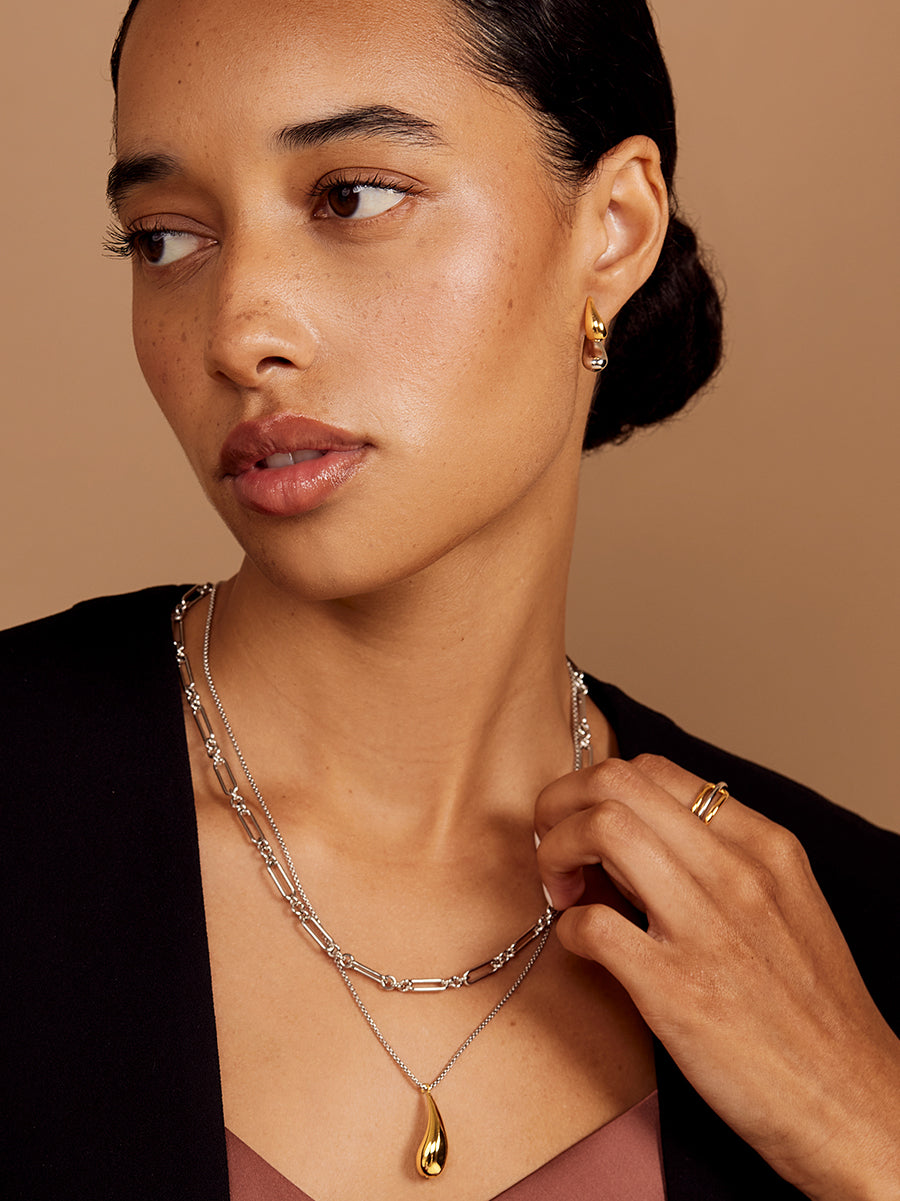 Two-Tone Droplets Ear Jacket