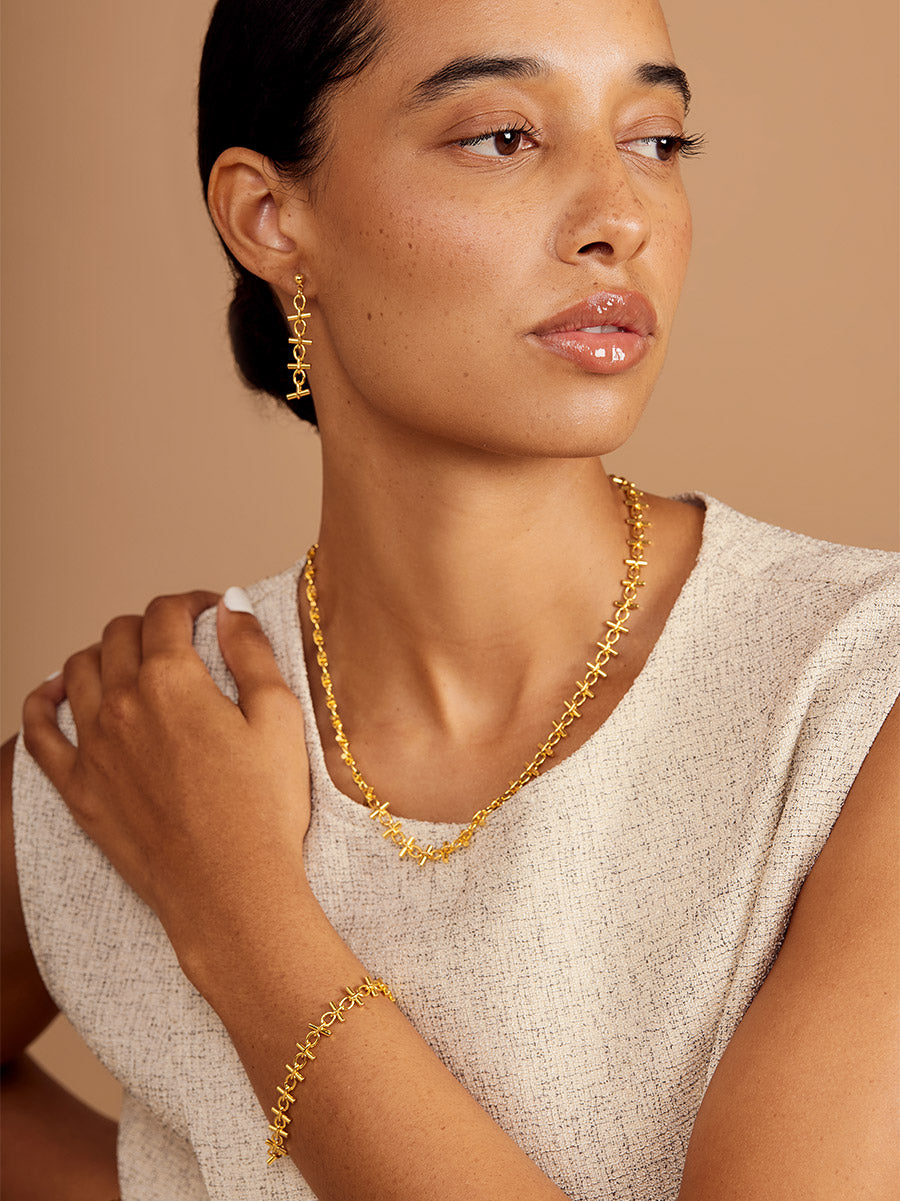 Bar Link Drop Earring