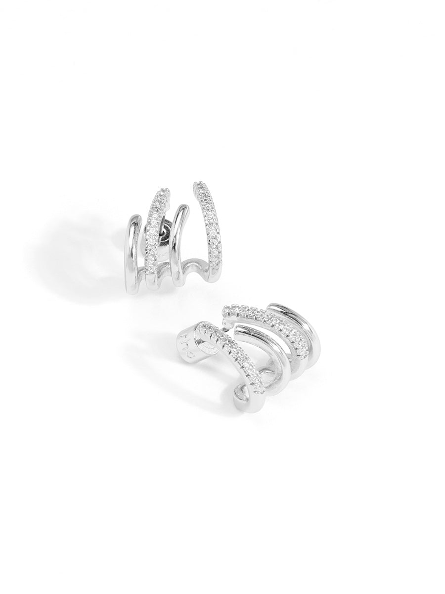 Quad Row Pavé Huggie