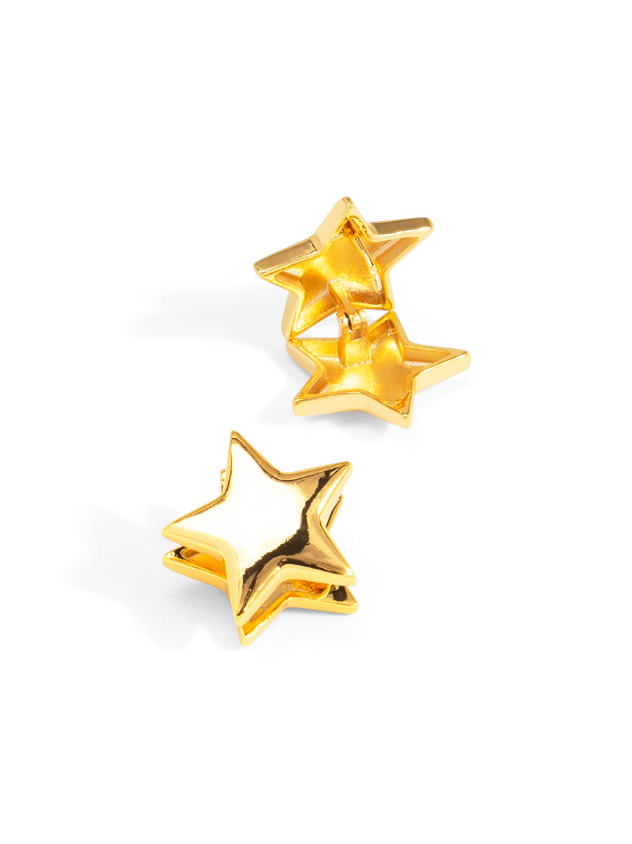 Double Star Chunky Stud Earring