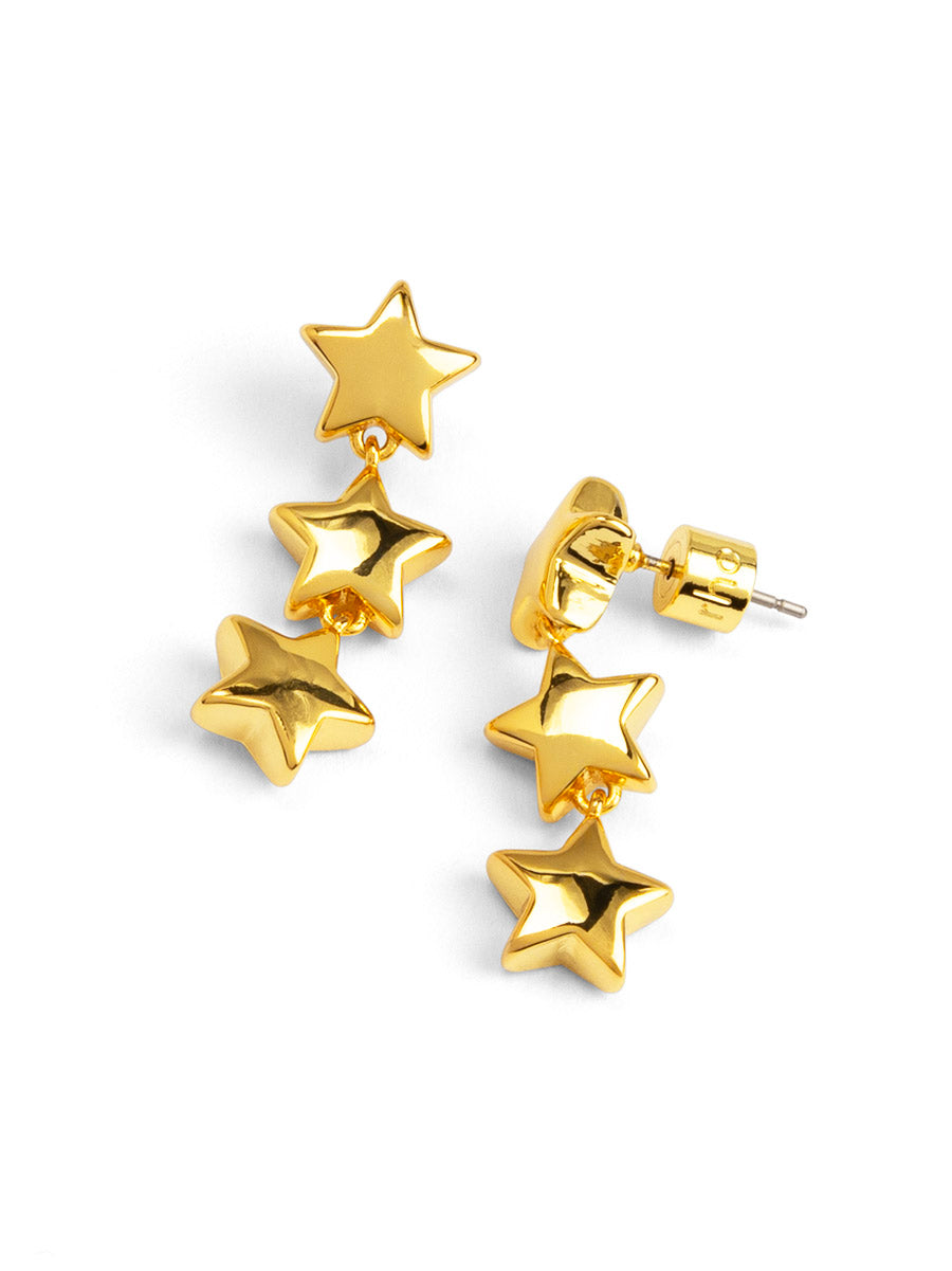Triple Star Drop Earring