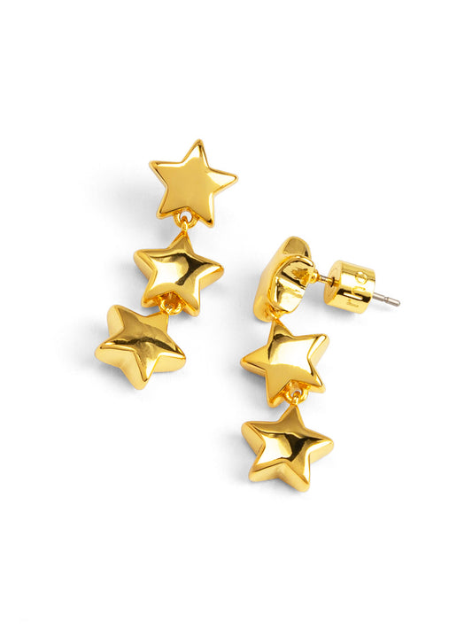 Triple Star Drop Earring