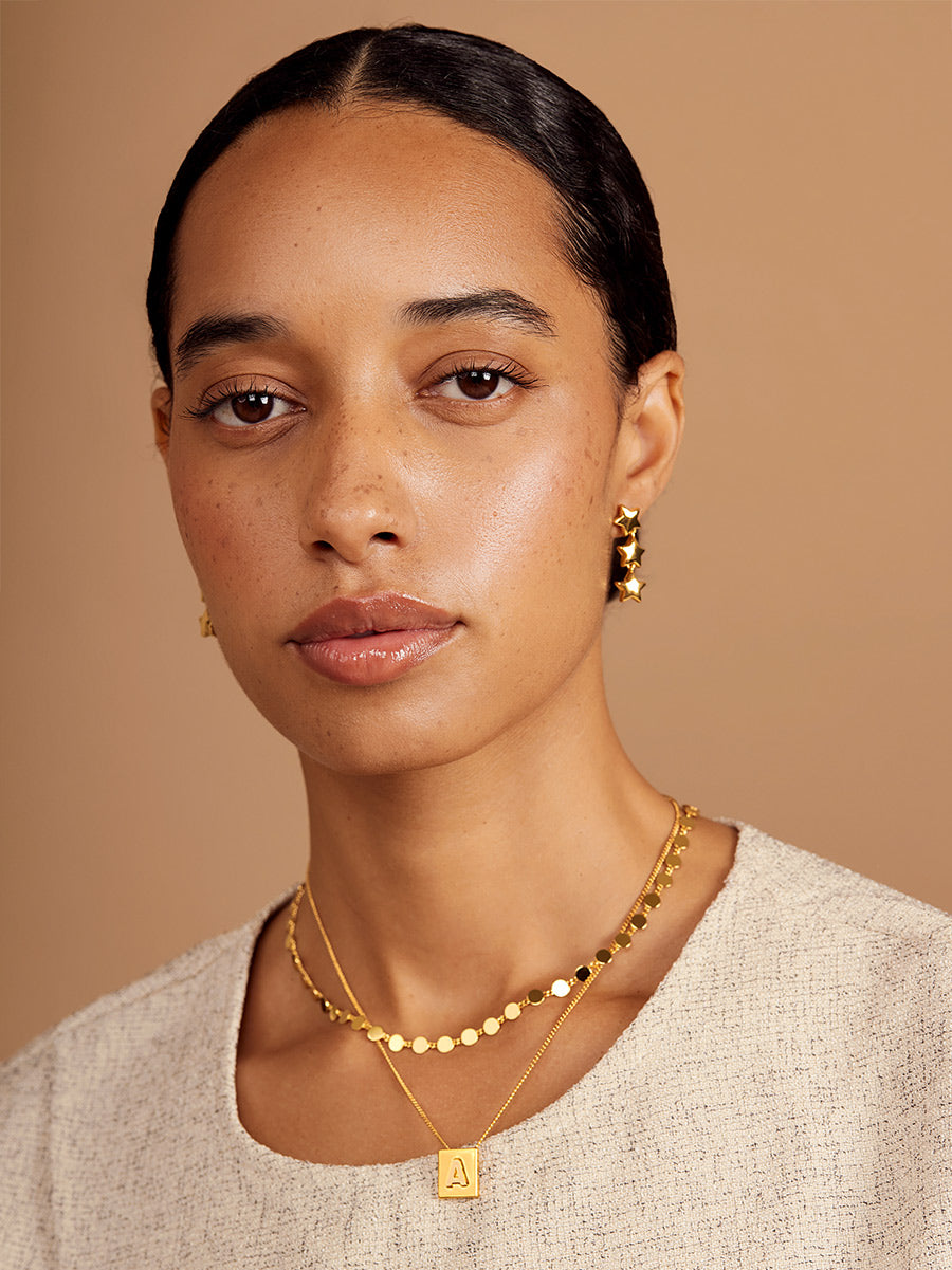 Triple Star Drop Earring